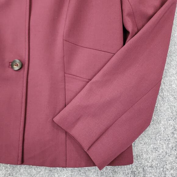 Brooks Brothers Blazer Women 14 Maroon Italy Wool Blend Lined Jacket Career Coat - Picture 14 of 16